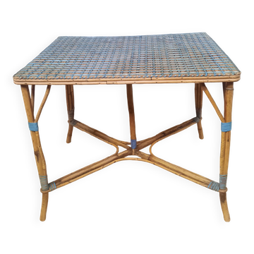 "1900" table in bamboo and wicker
