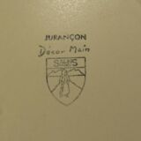 Round dish earthenware Salins decoration Jurançon hand painted vintage