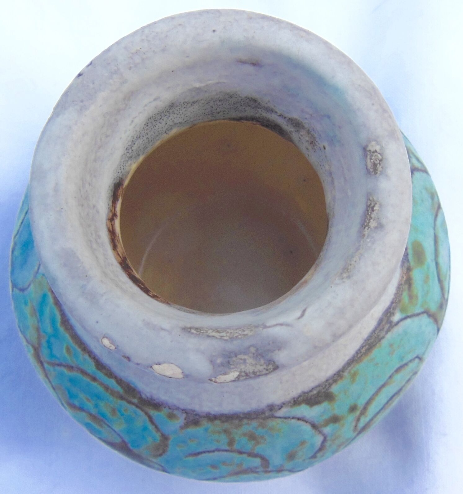 CERAMIC VASE - ABSTRACT DECORATION - R.COUVELAIRE - J.MASSIER - VALLAURIS -