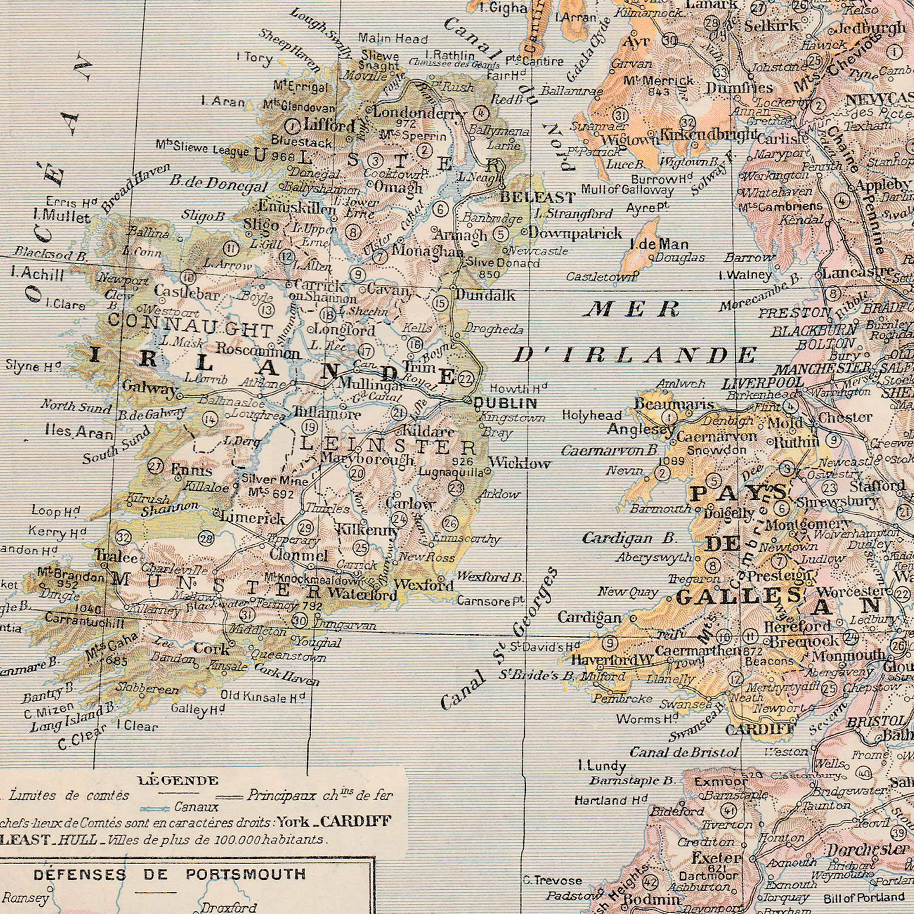 Old map Great Britain Ireland and Scotland 1897