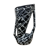 Spaghetti vase free form ceramic Vallauris 50s, red and black