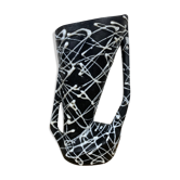 Spaghetti vase free form ceramic Vallauris 50s, red and black