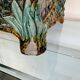 Antique cache-pot in earthenware barbotine – landscape & train decoration – early
