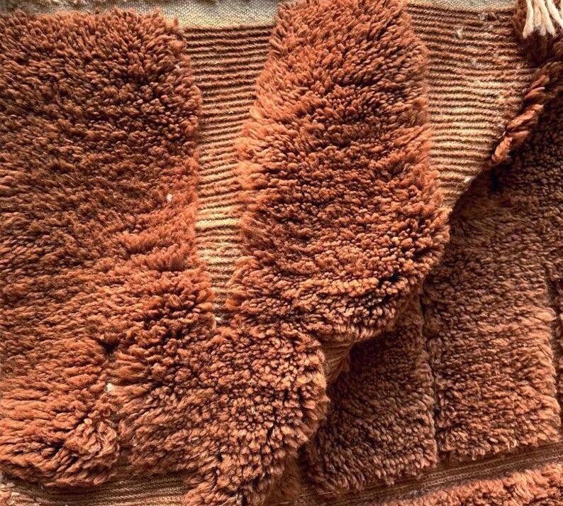 Moroccan Berber rug camel terracotta 300x200 cm – geometric pattern