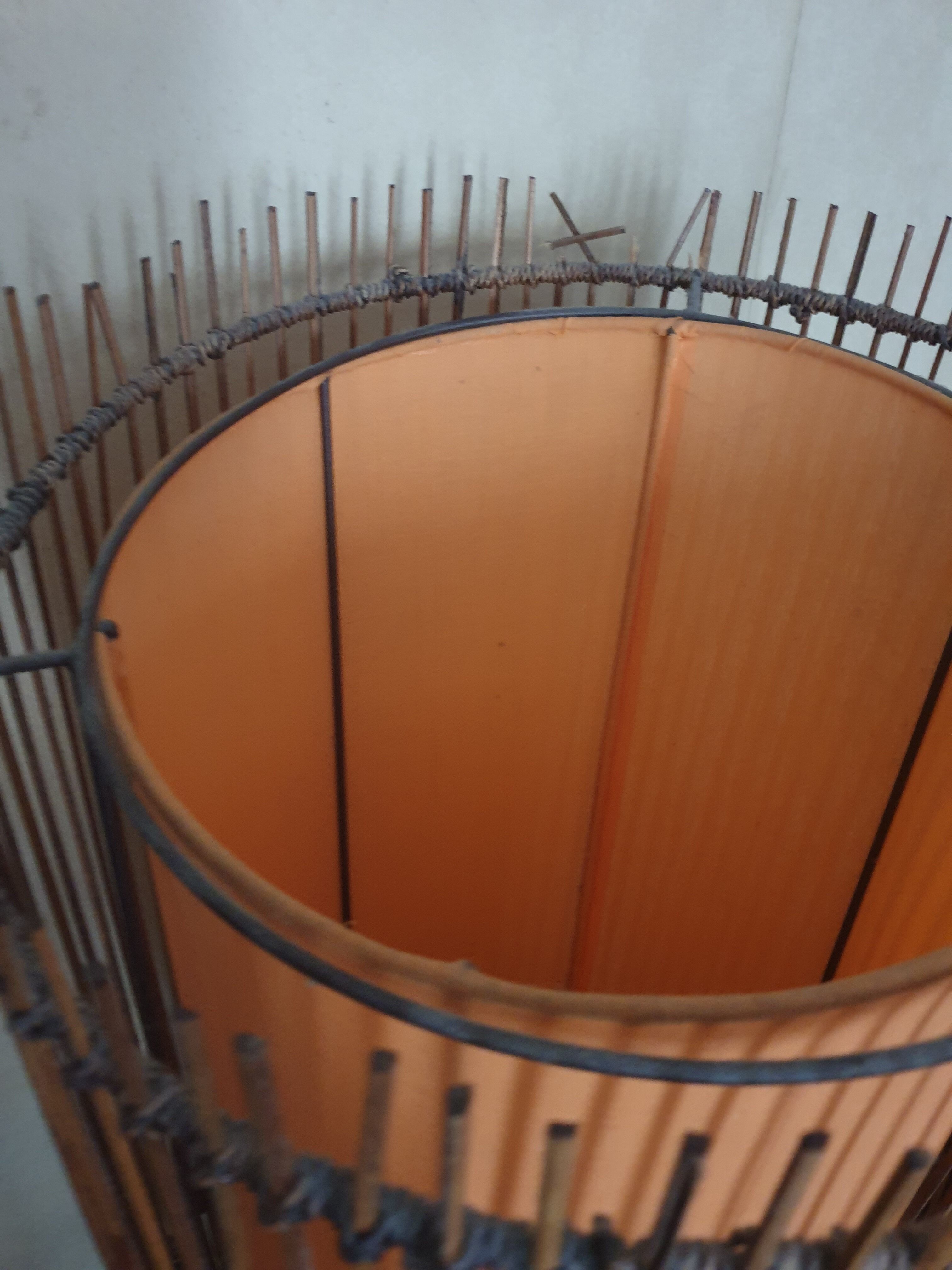 Floor lamp kobe bamboo slat 80s