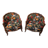 Pair of Louis XV style rocaille shepherdesses