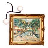Le Lavandou, oil on panel signed Faraoni
