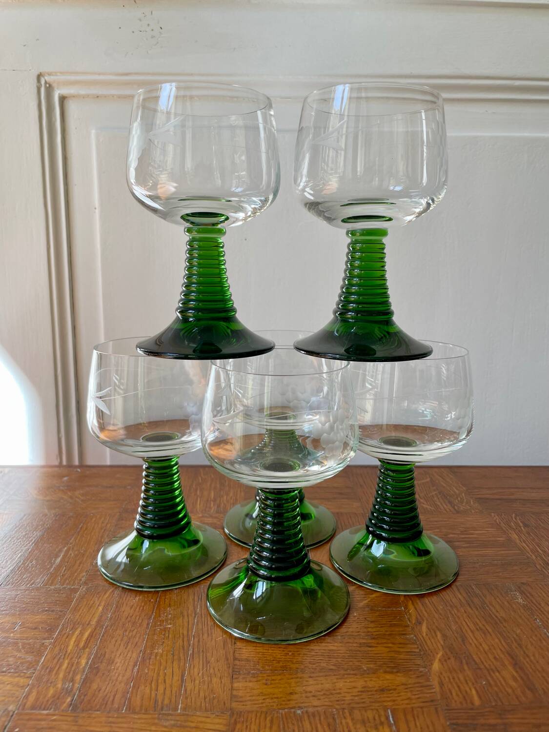 Set of 6 Alsatian wine glasses