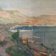 Orientalist Seascape Watercolor Painting (Algeria) + frame