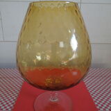 Glass ball foot vintage ochre