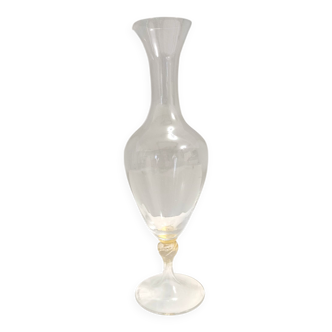 Vase pichet en verre transparent et de Murano de La Murrina avec feuille d'or, Ita