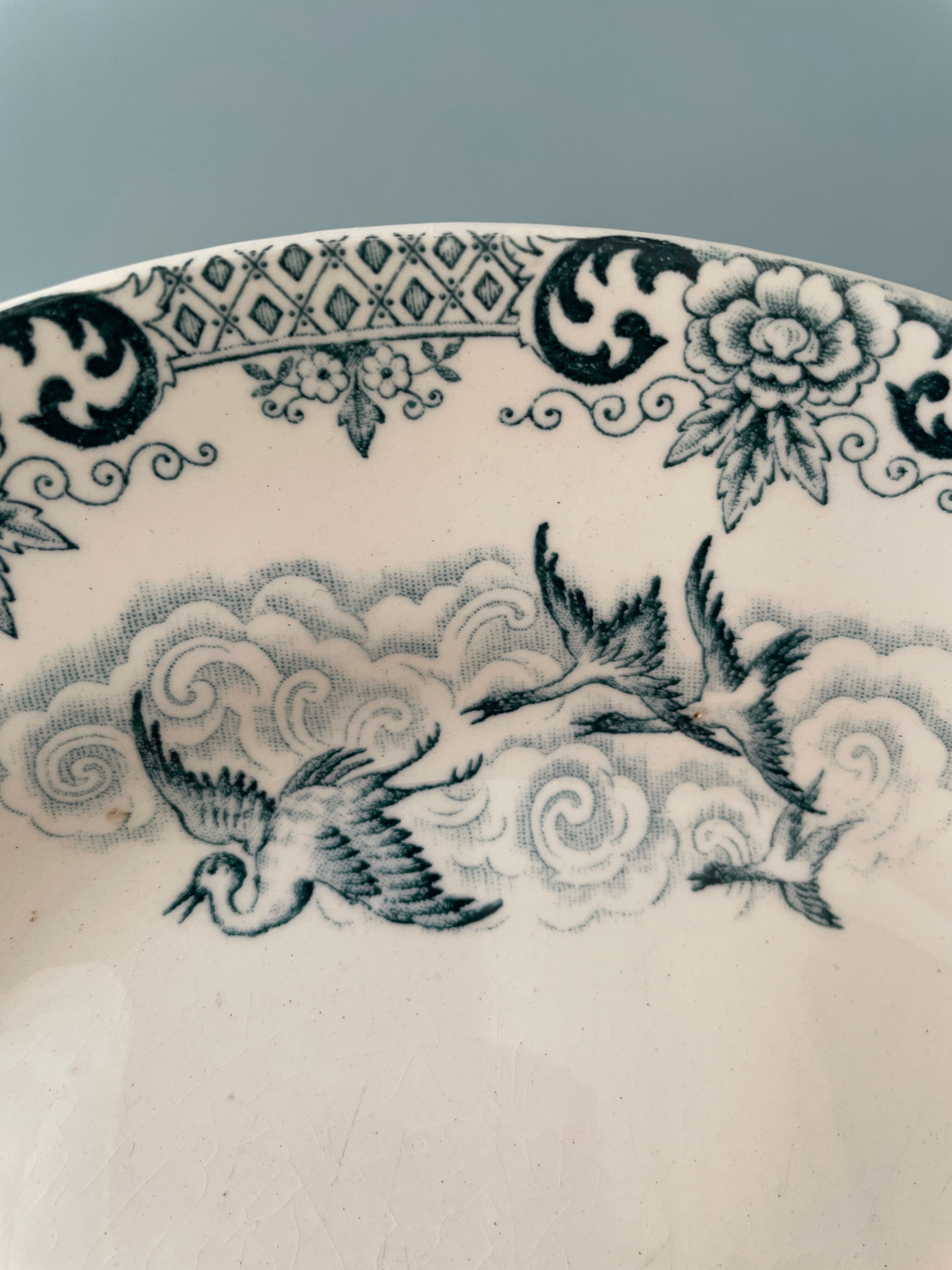 Set of 5 plates Terre De Fer Choisy Le Roi, model "Saigon"