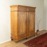 Classicist wardrobe from around 1840, solid oak, Austria