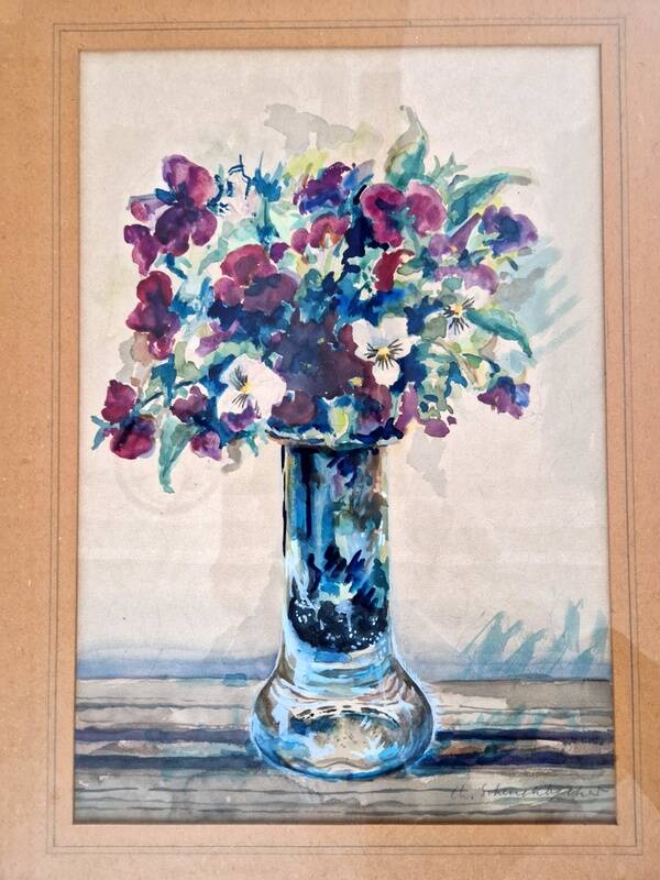 François Charles Schenckbecher (1887-1946) - Watercolor on paper - Flowers