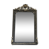 Old mirror 153.5x98.5cm Napoleon III late 19th century, beveled and stitched ice.
