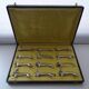 12 animal knife holders Art Deco antique silver metal in case