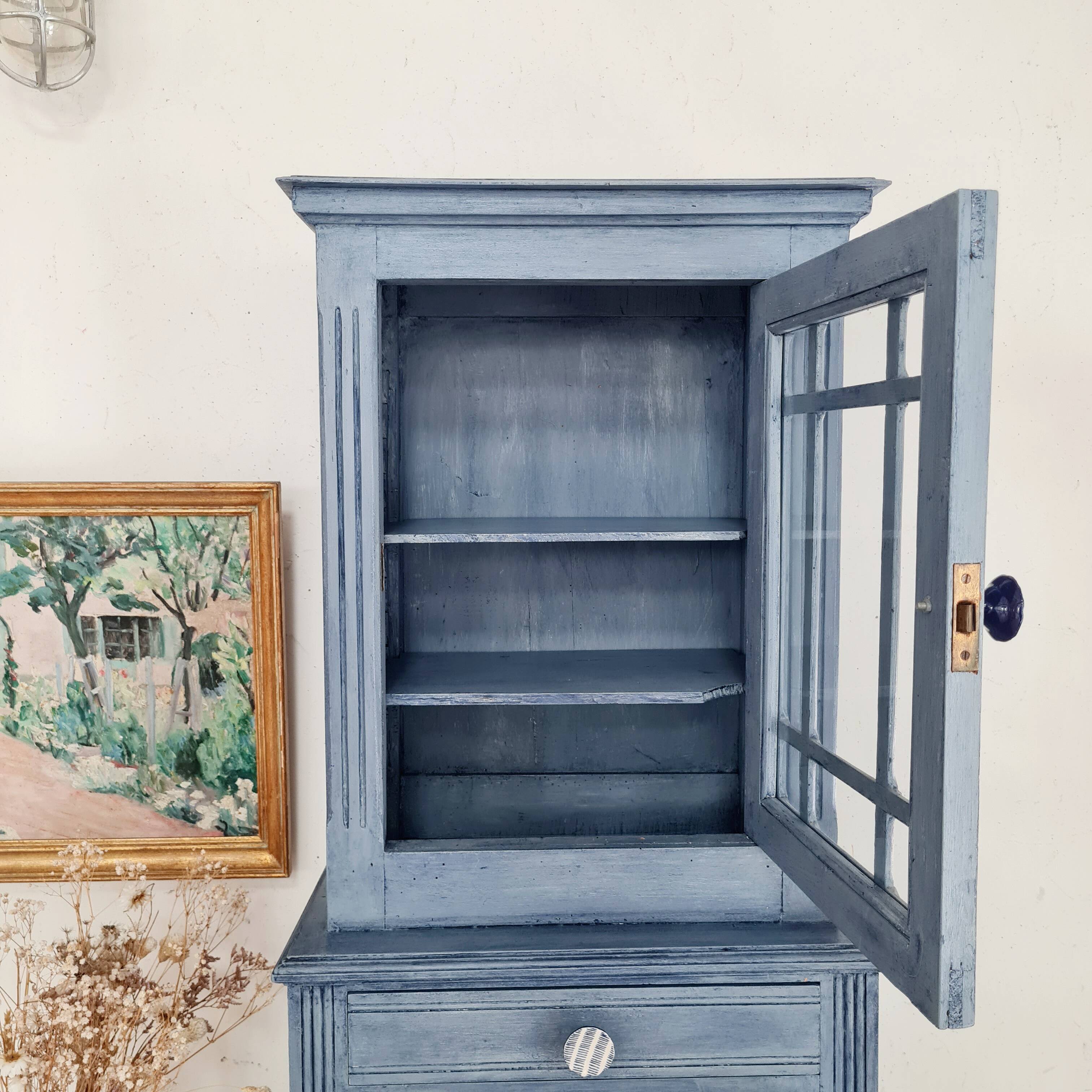 50s display case - small blue dresser