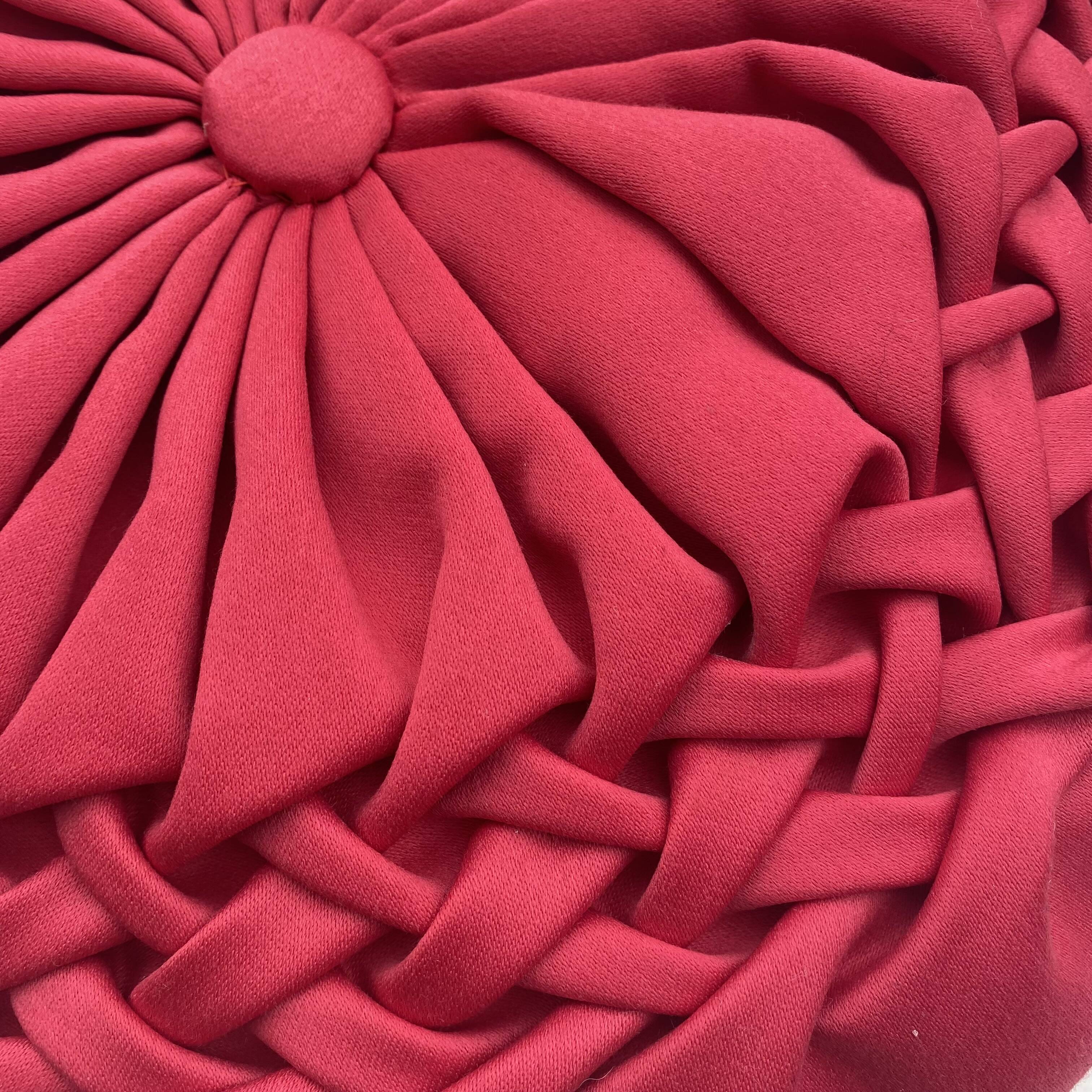 Coussin rond vintage plissé satiné