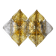 Amber glass and brass wall light by Mazzega, set of 2.