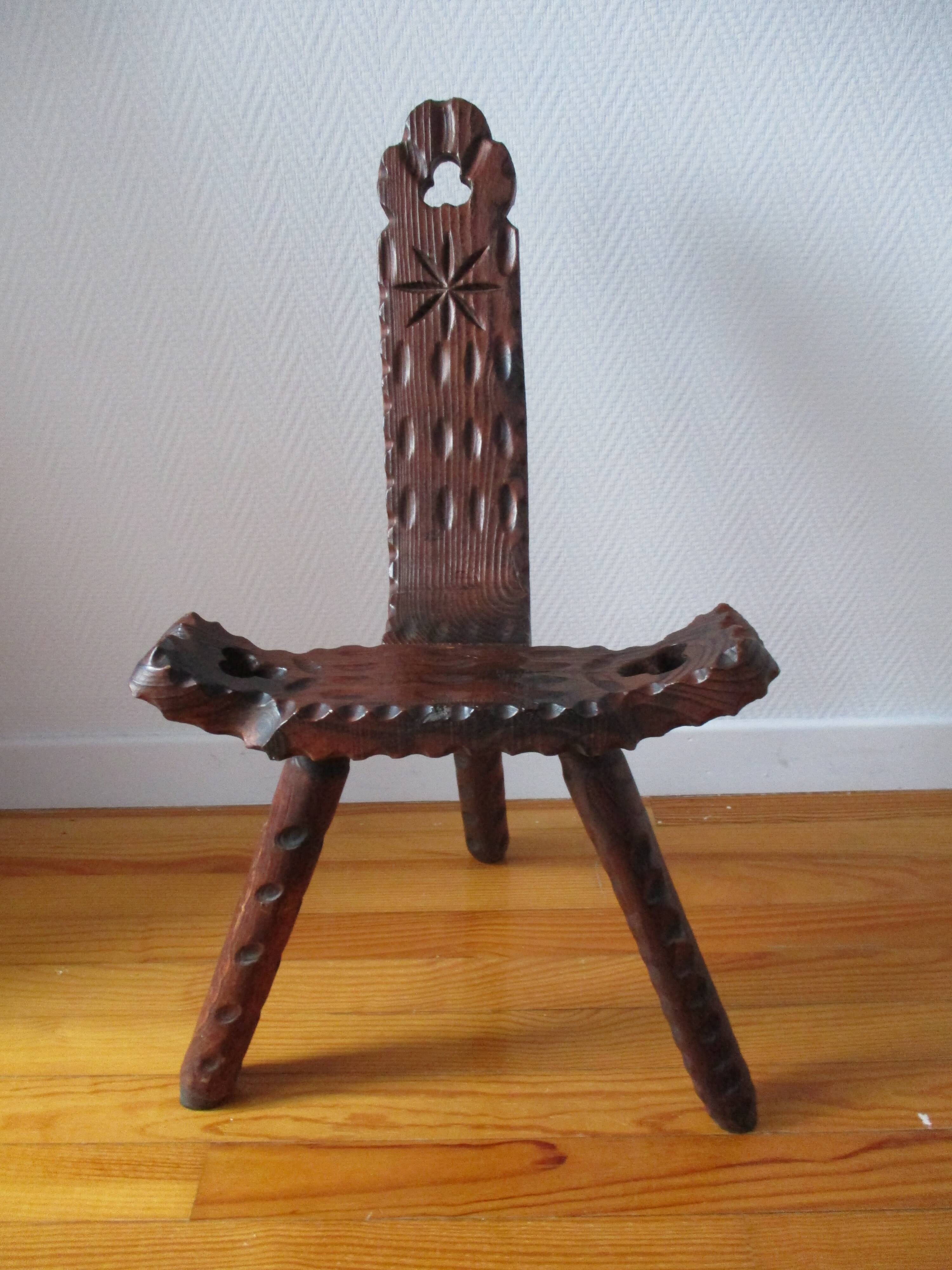 Brutalist tripod chair