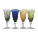 Set of four colored blown glasses