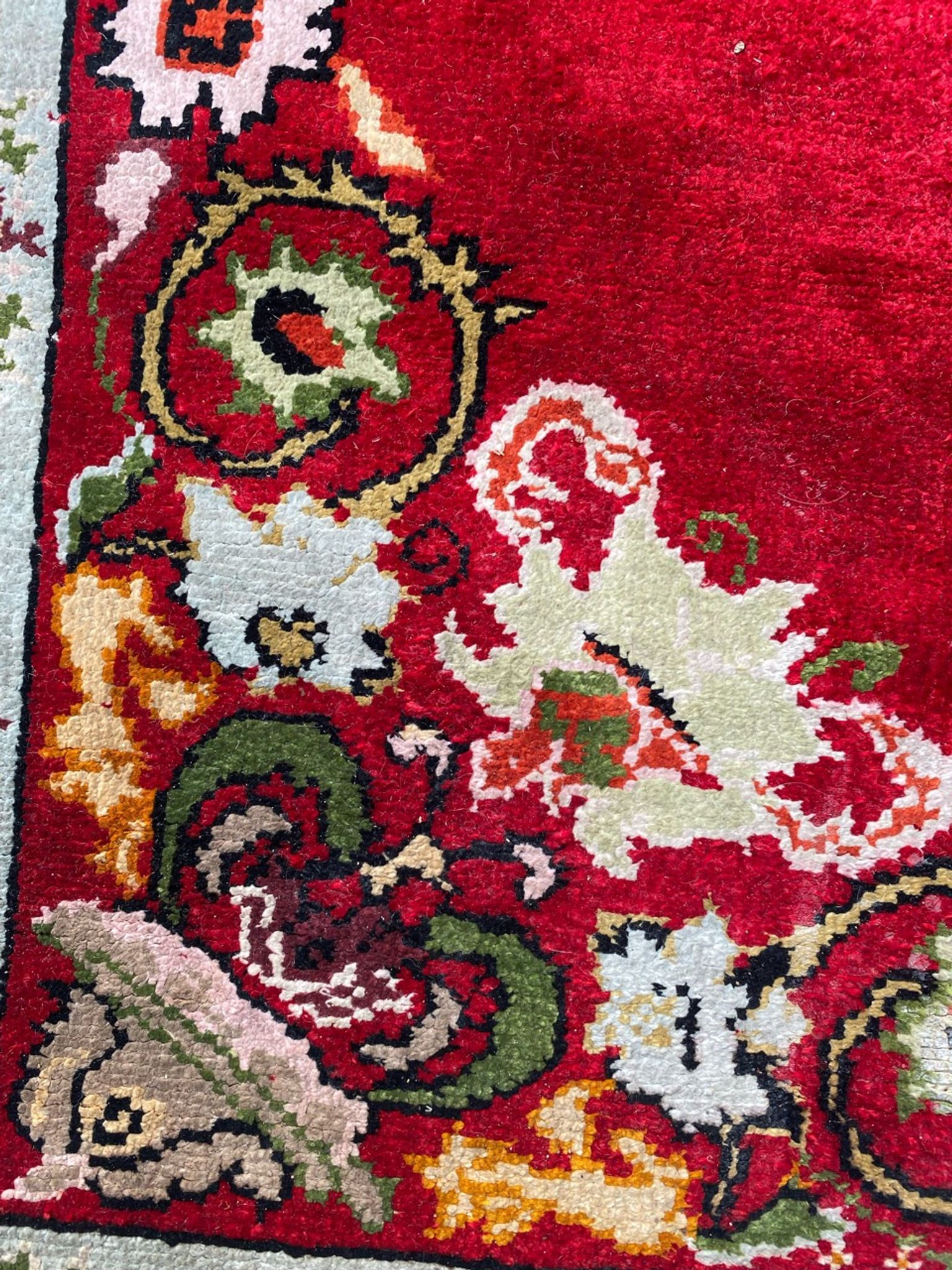 Tapis vintage turc en soie fait main 74x146 cm