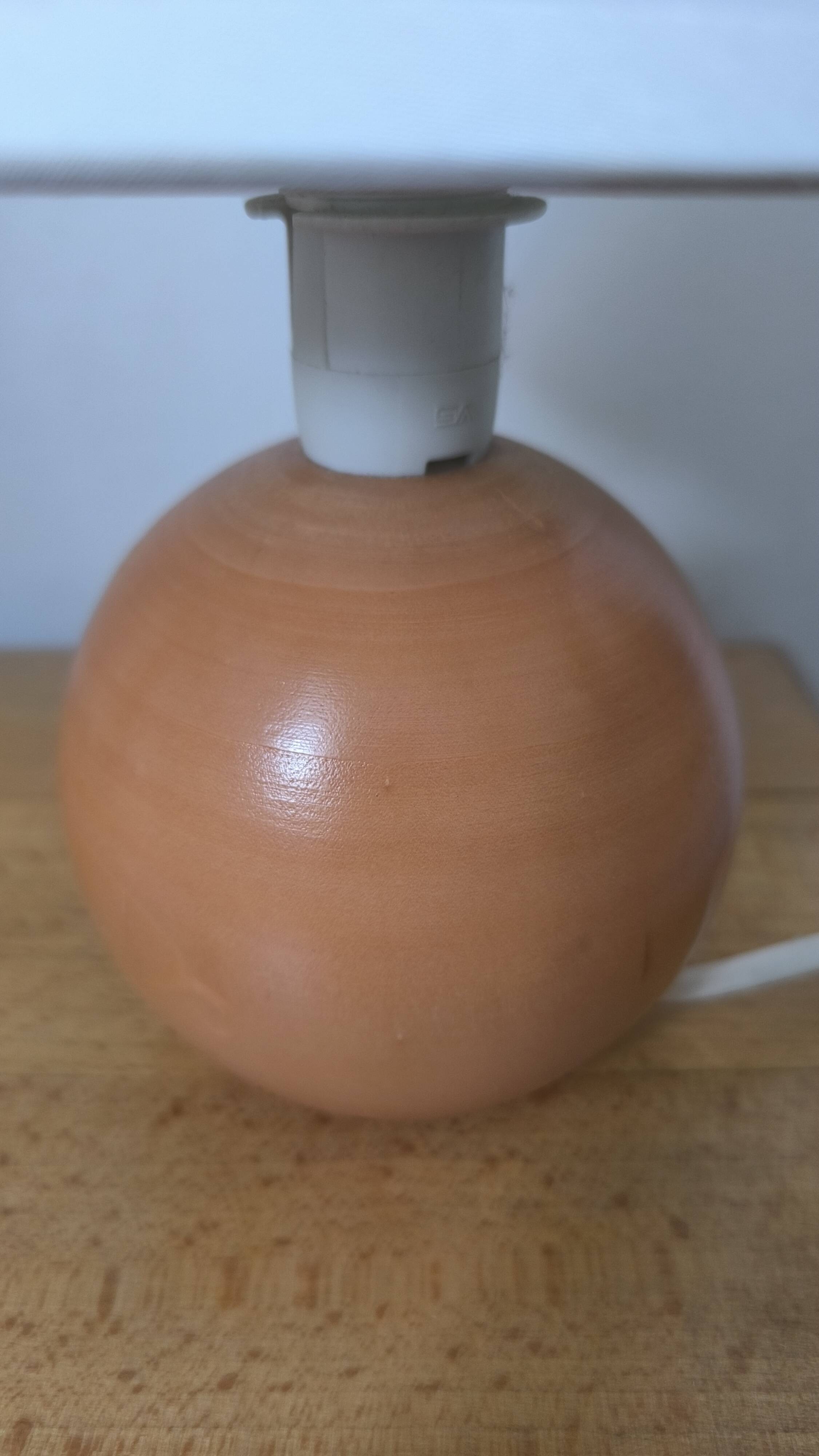 Vintage walnut wood ball lamp