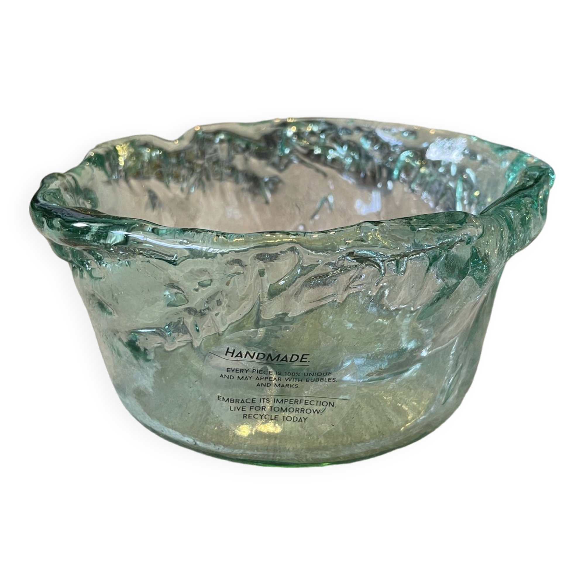 Small, free-form, organic glass jar