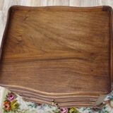 Walnut bedside table in Louis XV style