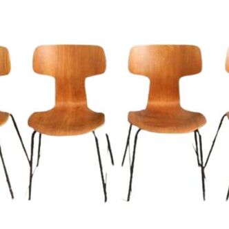 4 hammer chairs 3103 JACOBSEN “Fritz Hansen”