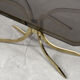 Vintage brass hollywood regency gold glamour coffee table with glass top, 1970s