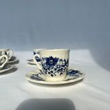 Vintage tea or coffee service Sarreguemines model Romantic 6 pieces cups and under cups
