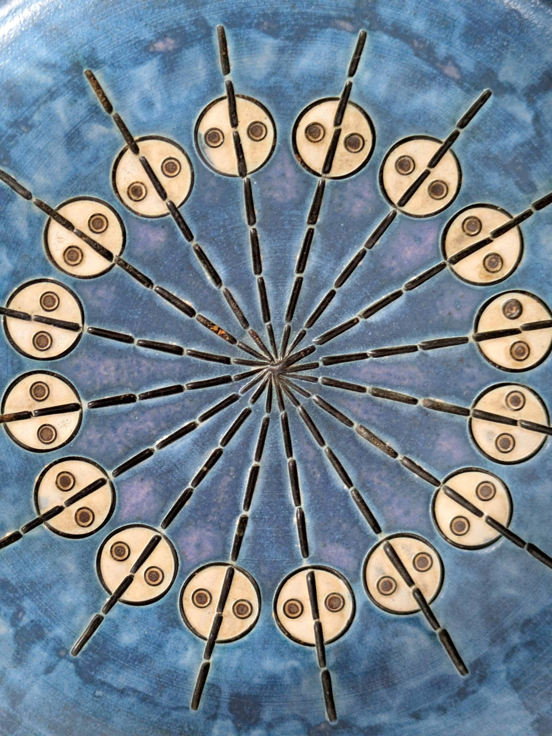 Mid-century ceramic plate signed Heinz Theo Dietz, Germany.