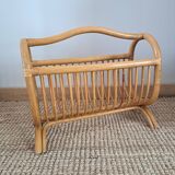 Vintage rattan magazine rack