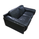 Old sofa armchair 2 places leather rock bobois vintage