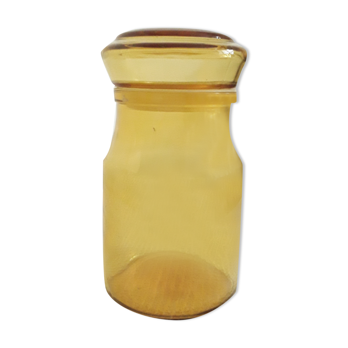 Bocal vintage en verre jaune