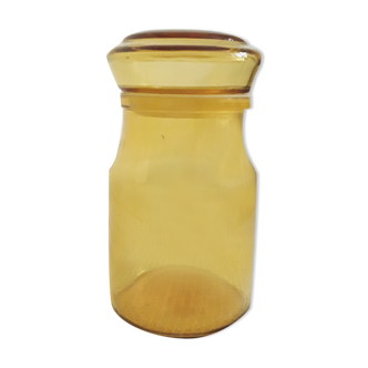 Bocal vintage en verre jaune
