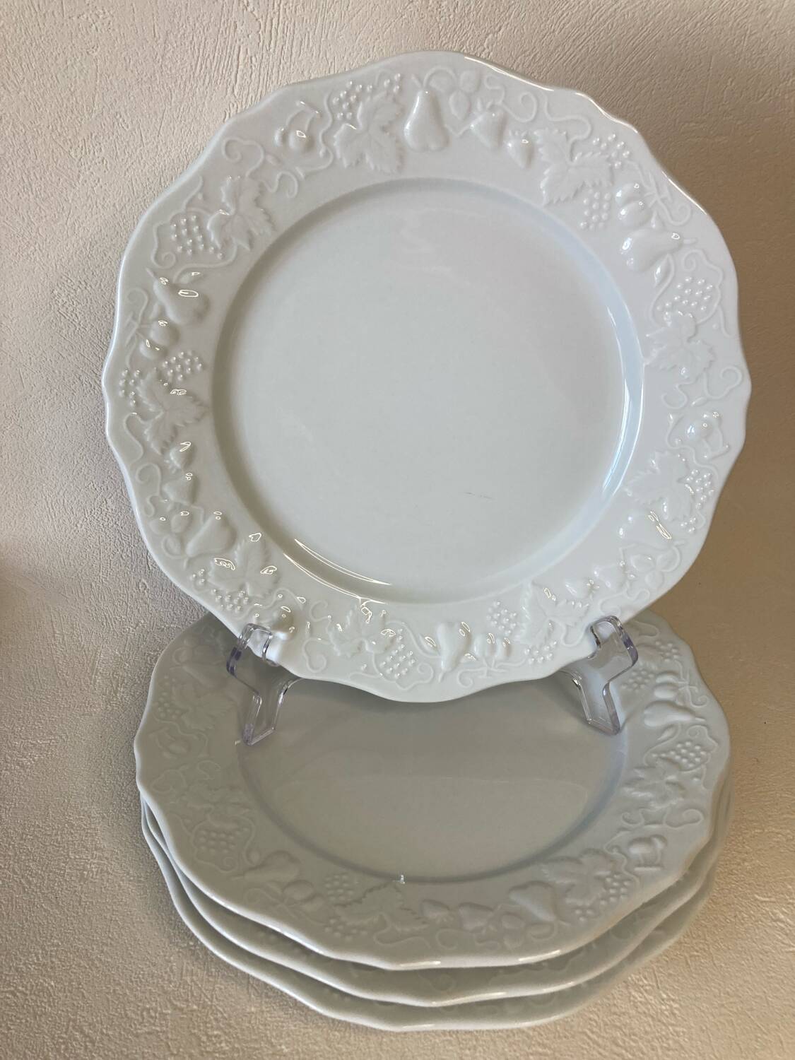 4 Limoges porcelain dinner plates Philippe Deshoulières California model