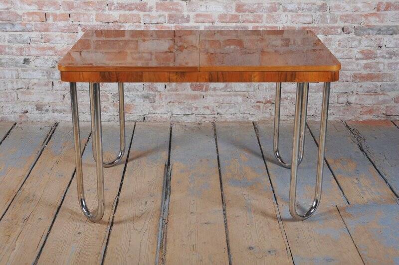 Bauhaus Oak Foling Table by J. Halabala for UP Zavody, Czech, 1930s
