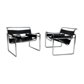 Set of 2 Wassily B3 Chairs by Marcel Breuer, 1980s