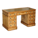 Antique desk by James Winter & Sons London in satin wood and leather.