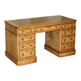 Bureau ancien James Winter & Sons London en bois satin et cuir