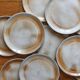 10 dessert plates in sandstone from the vintage 70s marsh