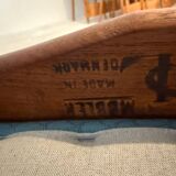 Set of 8 Vintage Danish Chairs by Søren Ladefoged – Teak & Blue Fabric