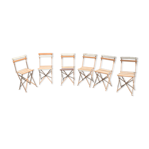 6 chaises pliantes bois