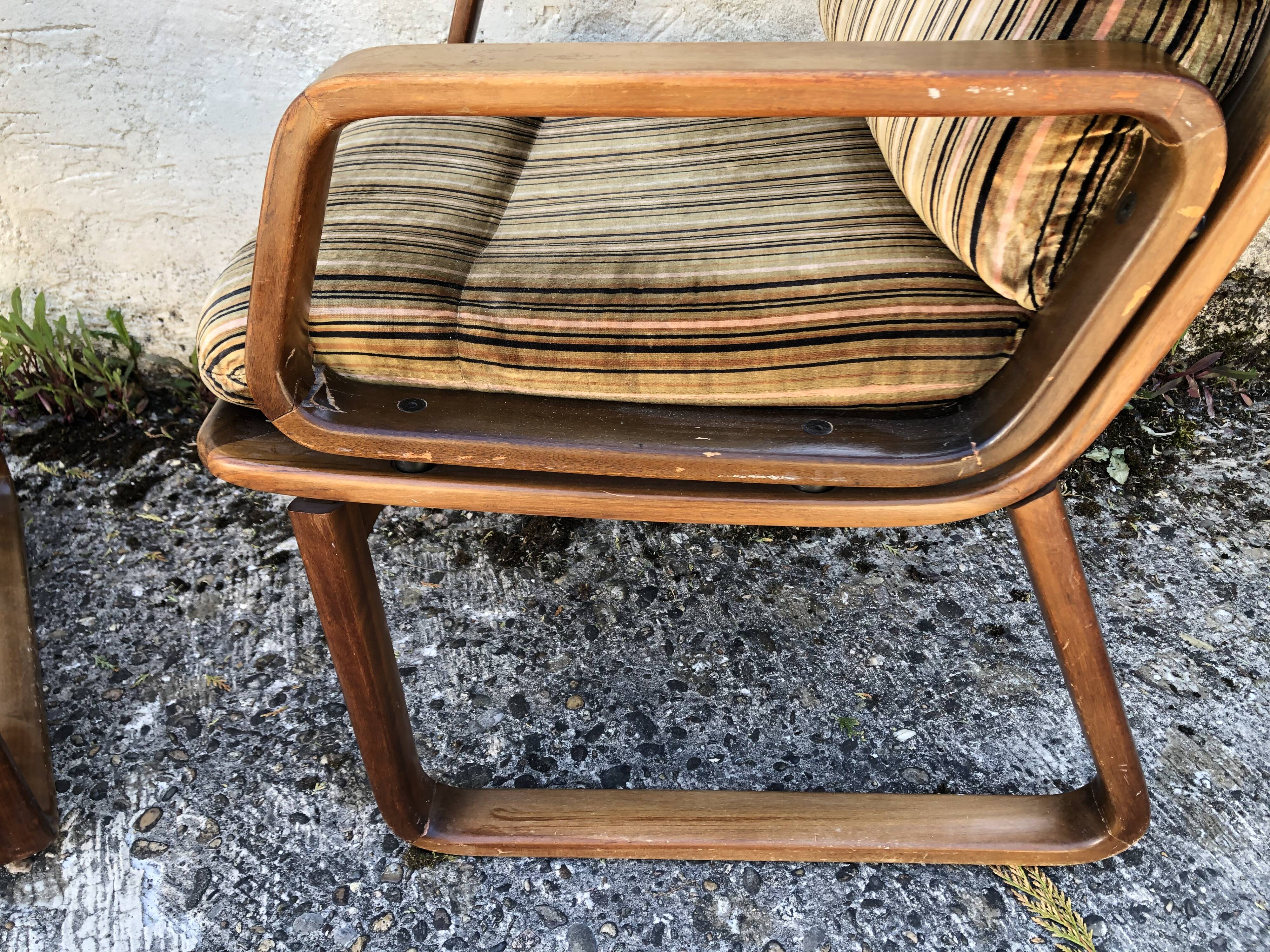 Vintage sled foot armchairs from the 70s