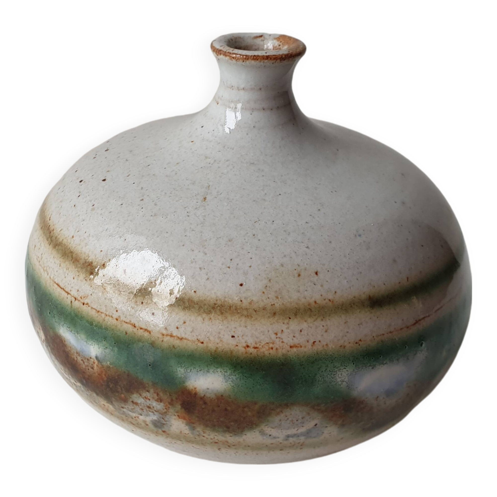 Single-flower vase signed Voldemar Volkoff Vallauris