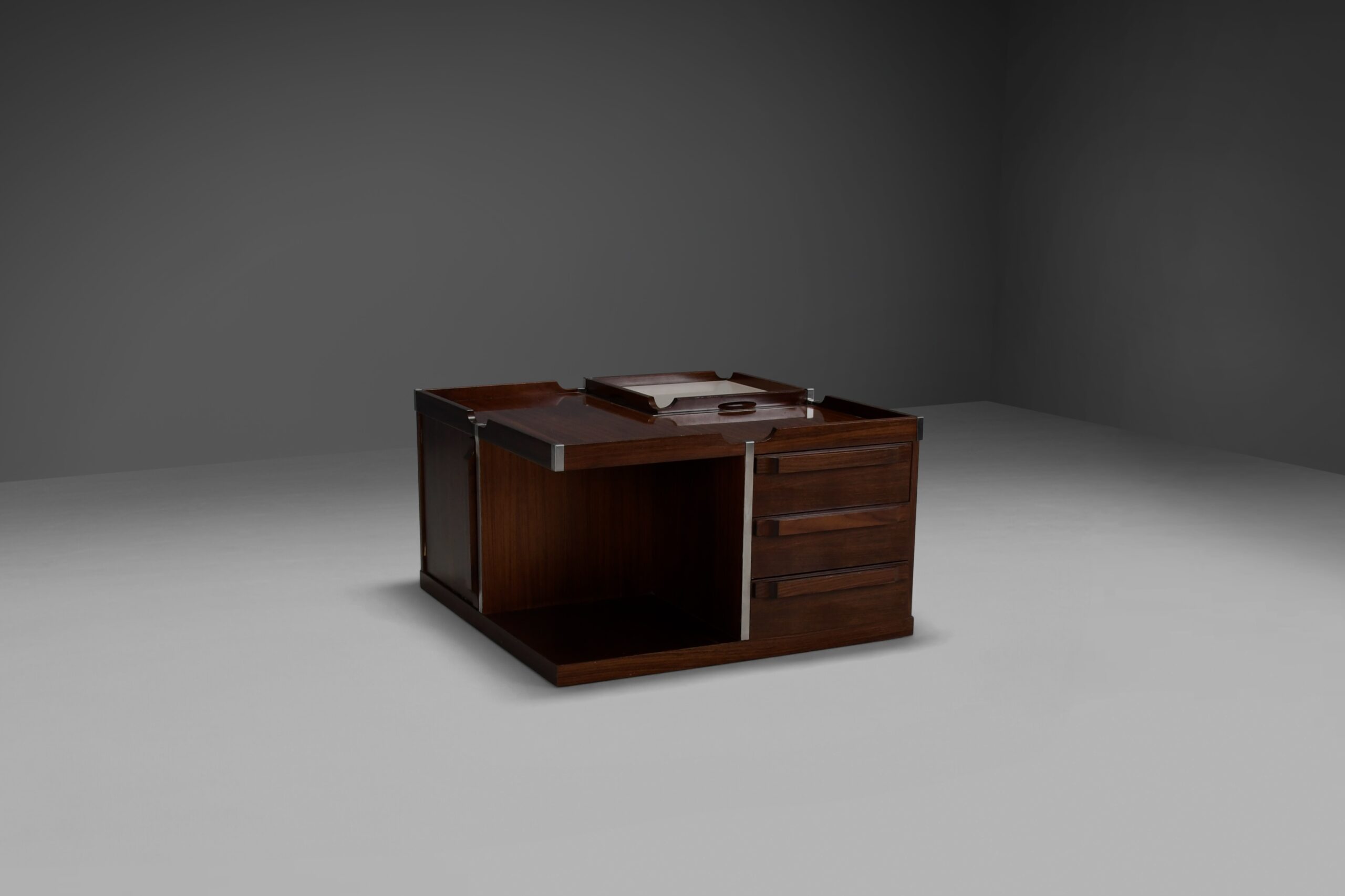 Modular wood and metal bar table by Luigi Sormani for FIARM, Italy 1960s