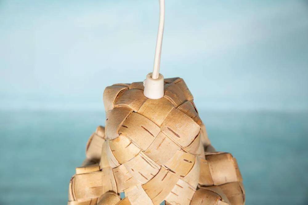 Vintage Scandinavian pendant from the 1960s, Japandi pendant.