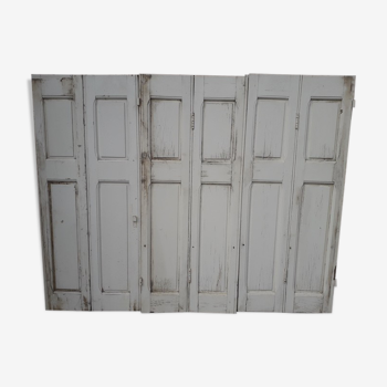 Lot shutters / doors / 6 elements solid wood patinated ep 1940 - 129cm